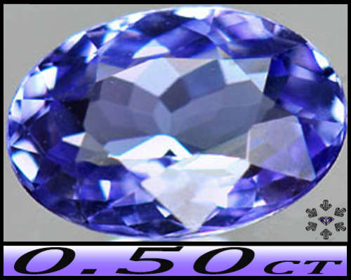 0.50ct Violetish Blue Natural Tanzanite - VVS - Modern Fancy Brilliant Oval Gem