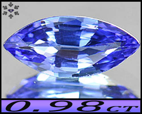 0.98ct VioletIsh Intense Blue Tanzanite Gem - VS - Natural Fancy Facet Marquise (Heated Gently)