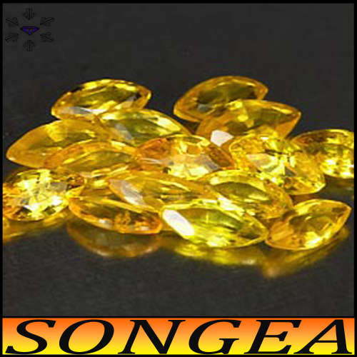 0.90ct Three Brilliant Yellow Sapphire - Vs - Natural Marquise (Heated Gently)