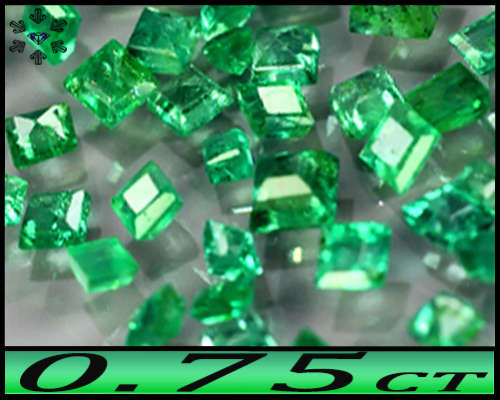 0.75ct Medium Green Columbian Emerald Gems - SI - Mixed Parcel Steped Octagons (Cedar Oil)