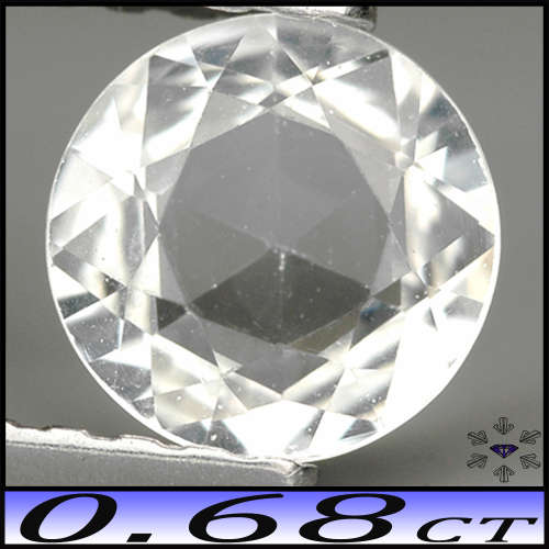 0.68ct Clear White Ceylon Sapphire - VS - Modern Fancy Faceted Round (Heated)