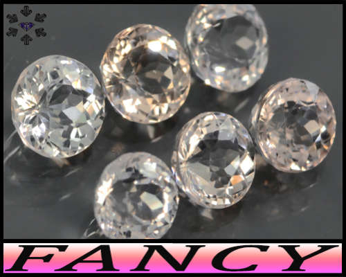 1.25ct Pair Peach Pink Matching Morganite - VS - Two Unheated Round Tanzania Gems