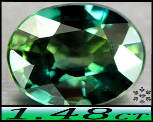 1.48ct Thailand Bluish Green Sapphire Oval - VS - Modern Mix Facet Gem (Gently Heated)