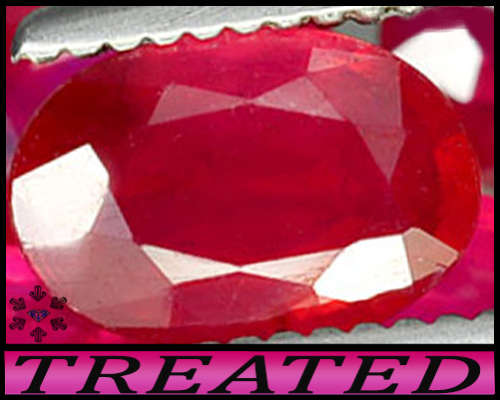 0.88ct Purplish Medium Pink Ruby - SI - Mozambique Oval Gem (Treated)