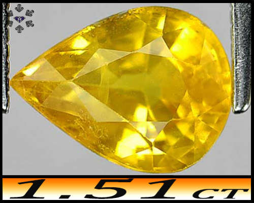 1.51ct Natural Intense Yellow Thailand Sapphire - SI - Precision Calibrated Pear (Heated Gently)