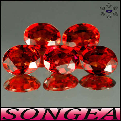 0.82ct Two Intense Red Sapphire Gems - VVS - Matching Pair Songea Ovals
