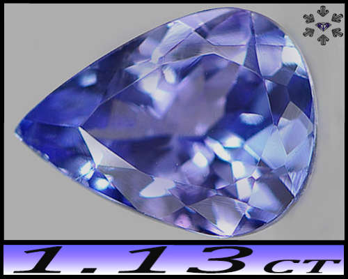 1.13ct Arusha Purplish Intense Blue Tanzanite - IF - Flawless Modern Faceted Pear