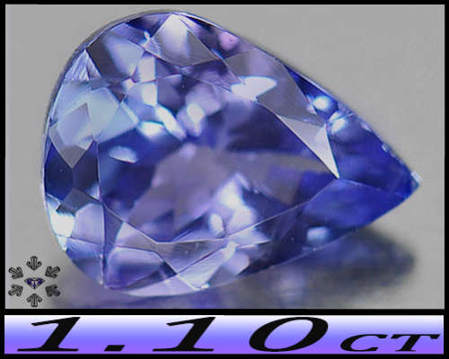 1.10ct Flawless Violet Intense Blue Tanzanite - IF - Natural Arusha Modern Mixed-Facet Pear