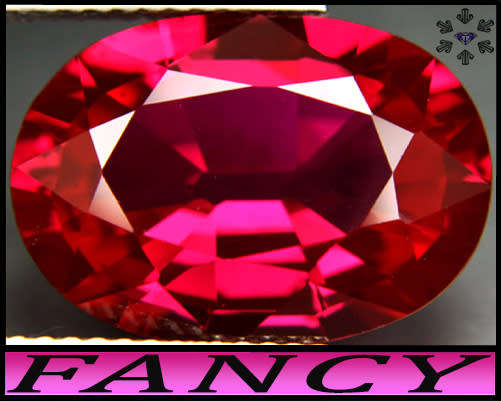 13.70ct Medium Purple Deep Red Ruby - VVS - Mondern Oval (Synthetic Corundum)