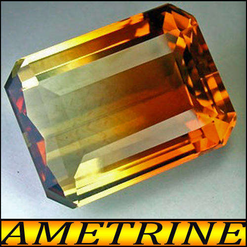 18.85 CT NATURAL AMETRINE GEMSTONE, GOLDEN YELLOW TO SHERRY BROWN.