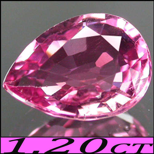 1.20 CT ENERGETIC ELECTRIC PINK TOURMALINE GEMSTONE POLISHED IN A MODERN PEAR.