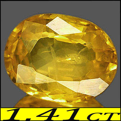 1.41 CT YELLOW GOLDEN NATURAL SAPPHIRE, A PRECISION POLISHED MODERN OVAL GEMSTONE.