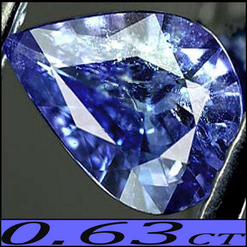 0.63 CT NATURAL VIOLET BLUE EYE CLEAN TANZANITE GEMSTONE POLISHED IN A PRETTY PEAR.