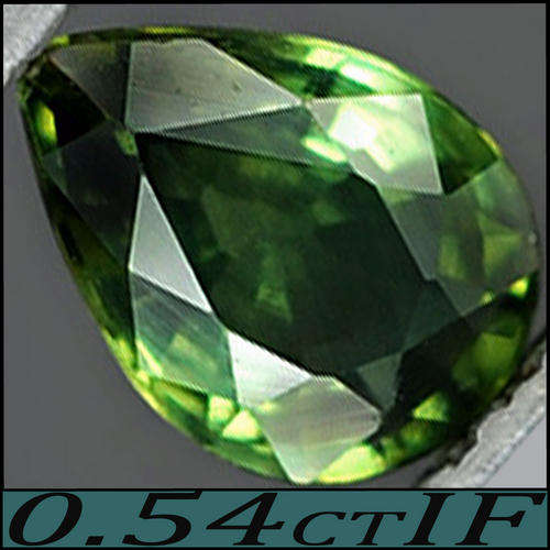0.54 CT FLAWLESS DEEP FOREST GREEN NATURAL SAPPHIRE GEMSTONE, POLISHED IN A PRISTINE PEAR.