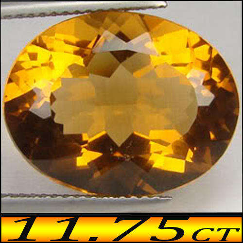 16.30 CT NATURAL IMPERIAL GOLDEN YELLOW CITRINE GEMSTONE POLISHED IN A BRILLIANT OVAL.