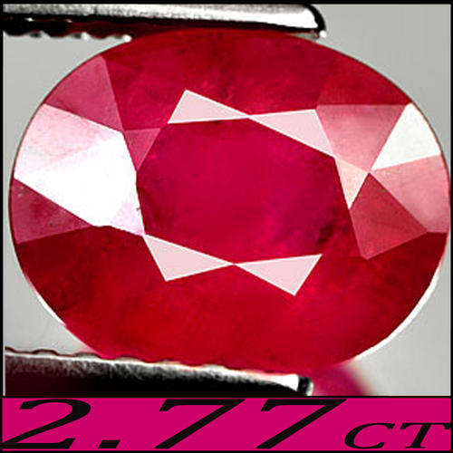 2.77 CT TOP RED PINK RUBY FROM MOZAMBIQUE, A CLEAN OVAL POLISHED GEMSTONE.