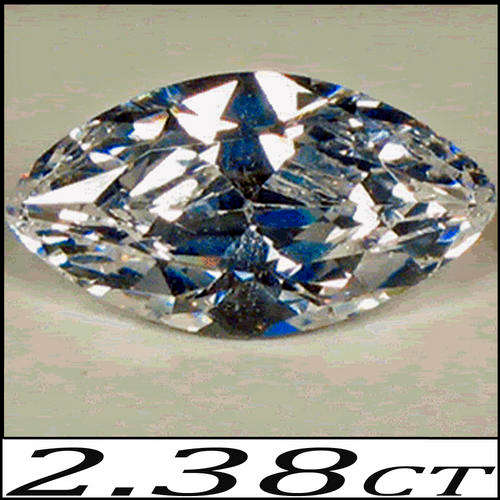 2.38 CT STUNNING BRILLIANT MARQUISE DIAMOND SIMULANT, A PRECISION MACHINE POLISHED.