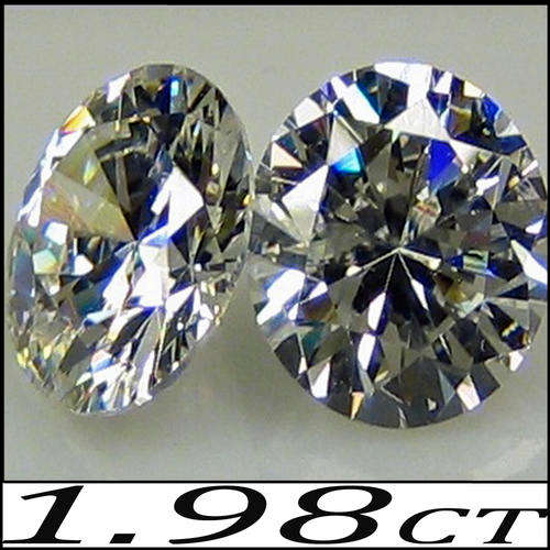 1.98 CT BLAZING BRILLIANT ROUND DIAMOND SIMULANT, AAA +++ PRECISION MACHINE POLISHED.