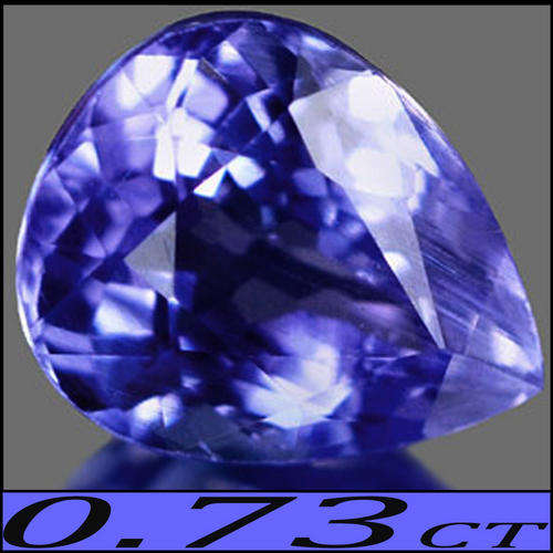 0.73 CT STUNNING CLEAN VIOLET BLUE TANZANITE, A LUSTROUS PERFECT PEAR GEMSTONE