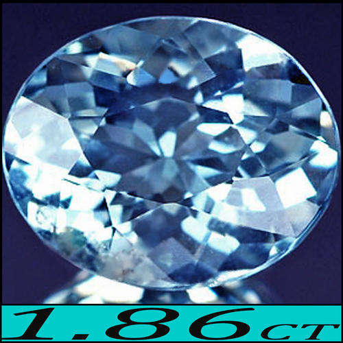 1.82 CT NATURAL UNTREATED SANTA MARA BLUE AQUAMARINE, A CLEAN MADAGASCAR OVAL POLISHED GEM .