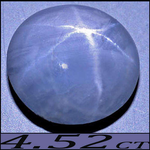 4.52 CT 100% UNHEATED SILVER BLUE NATURAL STAR SAPPHIRE, AAA+++ CLASICAL CABOCHON POLISHED GEMSTONE.