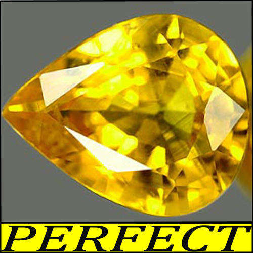 7.30 CT CANNARY YELLOW COLOUR LUSTREOUS BRILLIANT PEAR DIAMOND SIMULANT, AAA+++ PRECISION POLISHED.