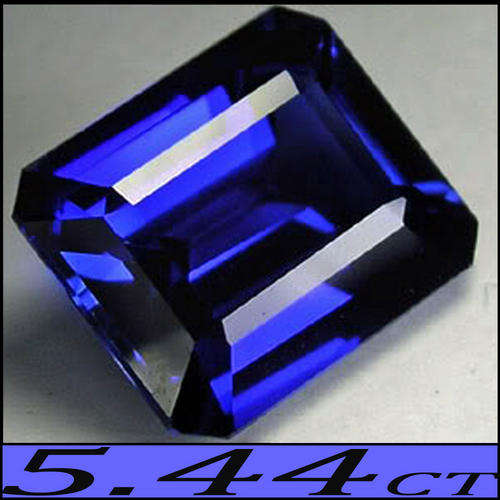 5.44 CT MEDIUM BLUE SAPPHIRE GEMSTONE POLISHED IN AN EMERALD SHAPE