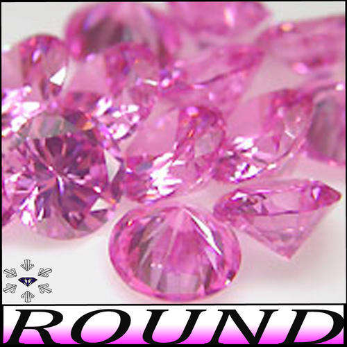 2.20 CT PRETTY PINK PAIRS BRILLIANT ROUND CALIBRATED DIAMOND SIMULATES. (2 x 1.10 CT BY TWO PAIRS)