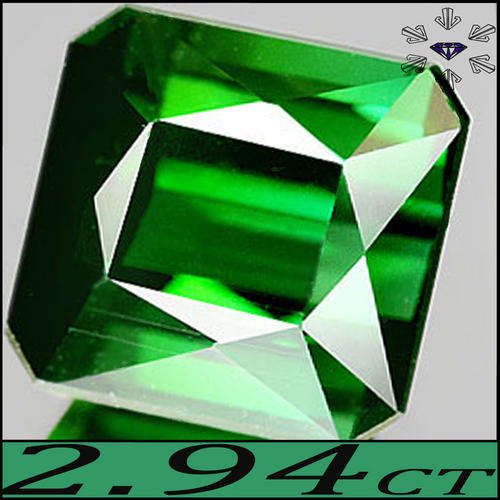 2.94 CT FLAWLESS NATURAL DEEP FOREST GREEN TOURMALINE, A SPECTACULAR GEMSTONE.
