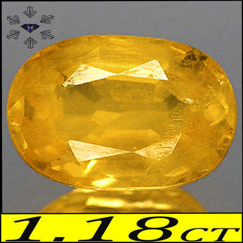 1.18 CT NATURAL DEEP THAI YELLOW SAPPHIRE OVAL FACETED GEMSTONE.