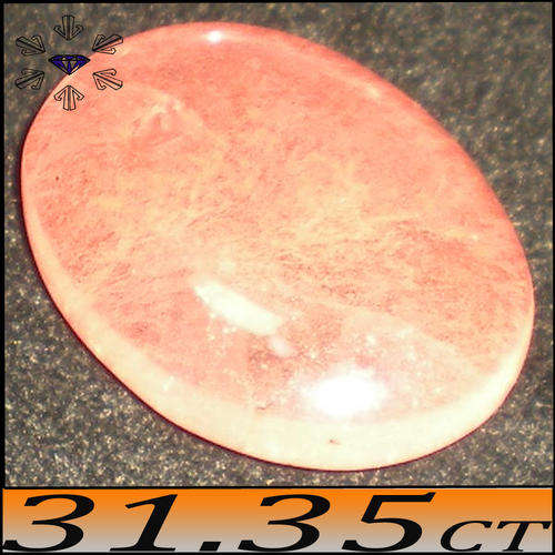 31.35 CT TRANSPARENT NATURAL ORANGE OVAL CABOCHON POLISHED AGATE GEMSTONE.