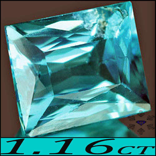 1.16 CT MINT COOL NEON BLUE PARAIBA APATITE, A FANCY POLISHED NATURAL TANZANIA GEMSTONE.