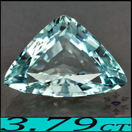 3.79 CT LOOP CLEAN ICE BLUE SANTA MARIA AQUAMARINE, A 100% UNHEATED NATURAL GEMSTONE.