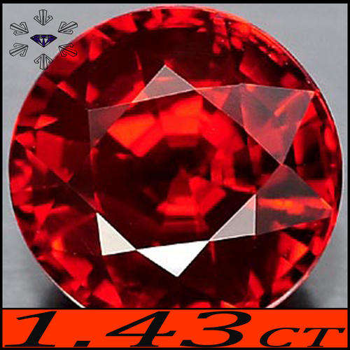 1.43 CT MAGICAL UNHEATED MANDARIN ORANGY RED SPESSARTINE GARNET, AN OVAL NAMIBIAN GEMSTONE.
