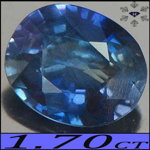 1.70 CT VIVIDLY VIBRANT AAA BLUE CEYLON SAPPHIRE, A NATURAL OVAL POLISHED GEMSTONE.