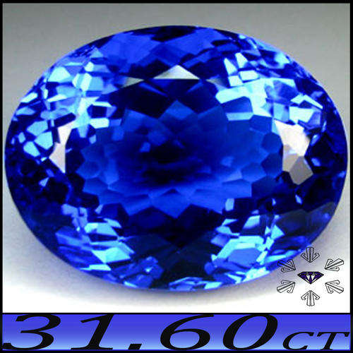 31.60 MAGICAL UNTREATED OVAL POLIISHED NATURAL TANZANITE BLUE QUARTZ GEMSTONE.