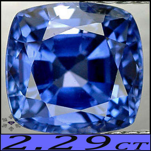 2.29 CT MAGICAL MEDIUM DEEP BLUE NATURAL SAPPHIRE, A CLEAN CLASSIC CUSHION POLISHED GEMSTONE.