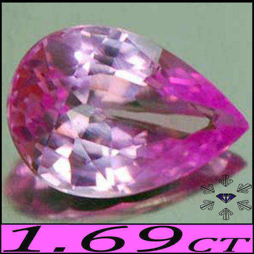 1.69 CT NATURAL MEDIUM PINK PRECISION POLISHED PEAR SAPPHIRE, A CLASSIC GEMSTONE FROM CEYLON.