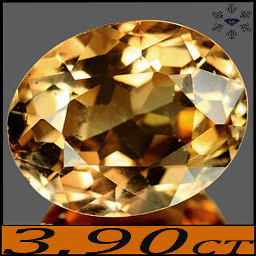 3.90 CT NATURAL UNHEATED IMPERIAL CHAMPAGNE TOPAZ, AN OVAL POLISHED GEMSTONE.