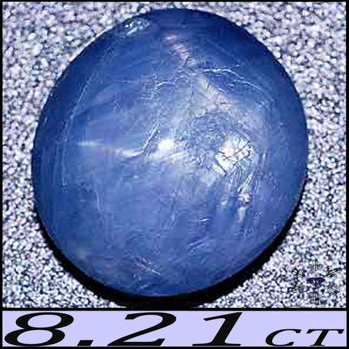 8.21 CT SILVERY DEEP BLUE 100% UNHEATED NATURAL, CABOCHON POLISHED BURMESE STAR SAPPHIRE GEMSTONE.