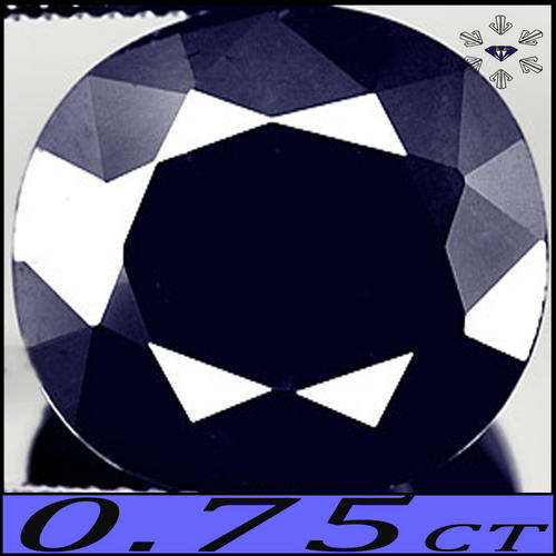 0.75 CT MASTERFULLY ROUND BRILLIANT POLISHED NATURAL MIDNIGHT BLUE SAPPHIRE GEMSTONE FROM MADAGASCAR