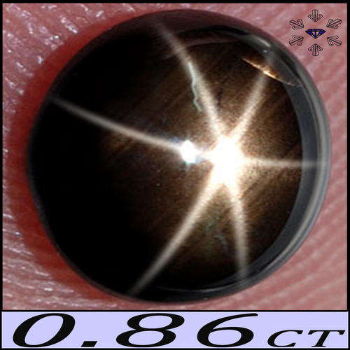 0.86 CT BROWNISH MEATLIC GREY 100% UNHEATED SILVER SHINING STAR SAPPHIRE ROUND CABOCHON GEM.