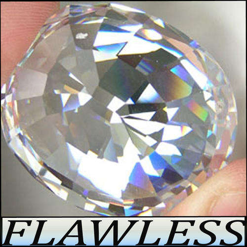 2.00 CT PRECISION POLISHED LUSTROUS OVAL DIAMOND (MAN MADE) ~ TOP CLEAR WHITE SIMULATE.