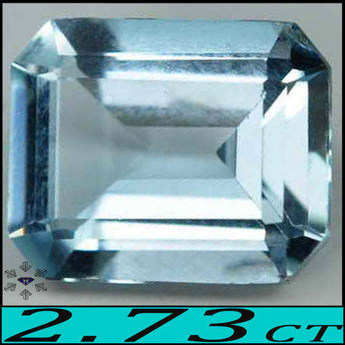 2.73CT LIGHT BLUE CLEAN AQUAMARINE, AN UNTREATED NATURAL GEMSTONE POLISHED IN AN OCTAGON.