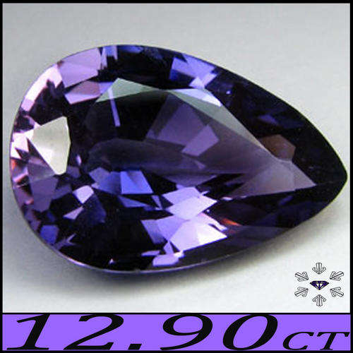12.90 CT DELICATE DEEP BLUISH PURPLE AFRICAN AMETHYST, A PERFECT POLISHED PEAR GEMSTONE.