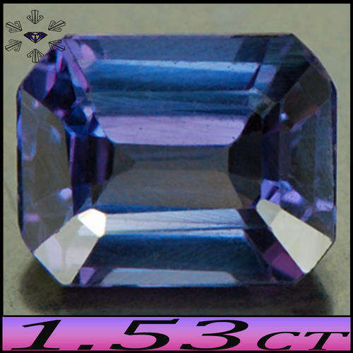 1.53 TANTALIZING COLOUR CHANGE NATURAL TANZANIA SAPPHIRE, THIS OCTAGON GEM CHANGES FROM BLUE TO RED.