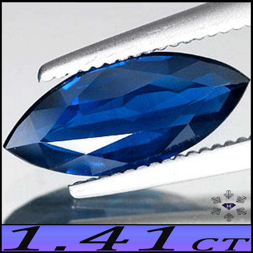 1.41CT VERY INTERESTING, VIVID BLUE SAPPHIRE LOOP CLEAN PERFECT MARQUISE GEMSTONE.