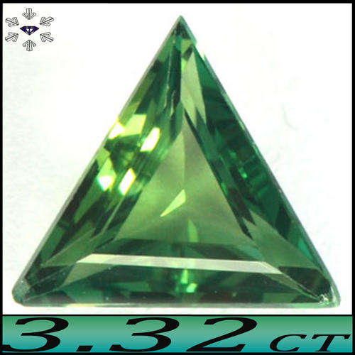 3.32CT TRILLIANT STEP POLISHED THAILAND DEEP SUSHI GREEN SAPPHIRE GEMSTONE.
