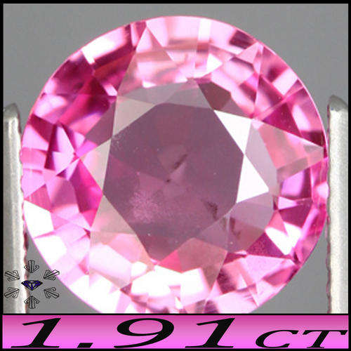 1.91 CT PRETTY LIGHT PINK POLISHED BRILLIANT ROUND SAPPHIRE, A EYE CLEAN MADAGASCAN GEMSTONE.