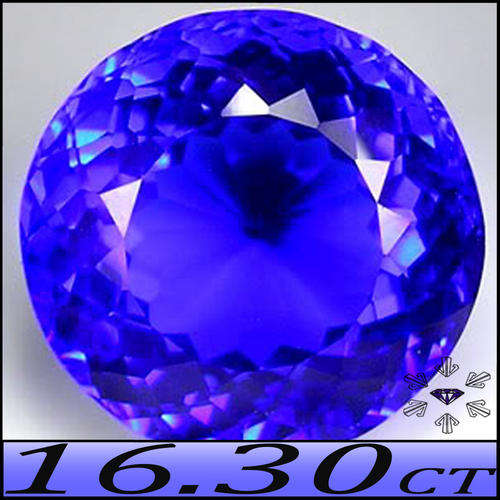 16.30CT MAGNIFICIENT MULTI FACETED ROUND TANZANITE BLUE QUARTZ GEMSTONE.